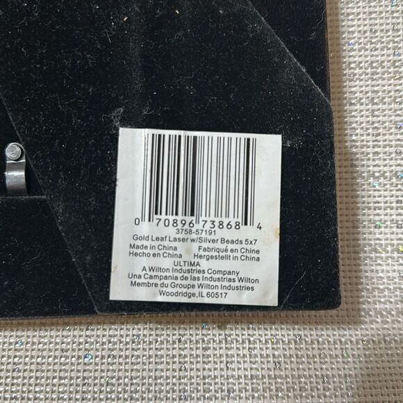 ULTIMA Vintage Style Gold Leaf Laser w/Drawn Silver Beads 5 x 7 Picture Frame - Picture 4 of 11